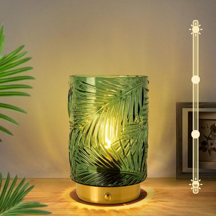 USB-лампа настільна акумуляторна LED, торгова марка MJ PREMIER, зелена, міні. Диммування, сенсорний вимикач, для дому та офісу