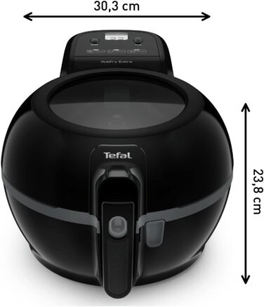 Tefal FZ7228 ActiFry Extra Hot Air Fryer | Air Fryer with Stirring Arm, No Shaking | 1550 W | 1.2 kg for 6 People | High Speed Airflow | Timer | Energy-saving | Healthy fryer without oil | Black