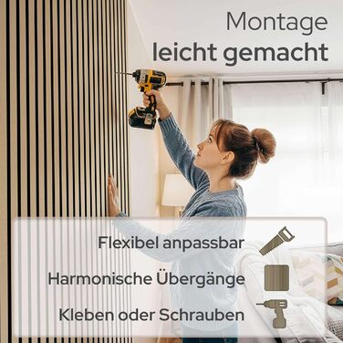 Акустичні панелі Arebos 120x60 см, настінна ламельна панель під дерево для стін та стелі, шумопоглищаючі панелі для покращення акустики приміщення, дуб (набір 2 шт.)