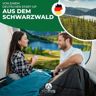 Спальний мішок Foris® Mumienschlafsack: 3-4 сезони, -10-25°C, 80x215 см, водовідштовхувальний, для кемпінгу та фестивалів, блакитний