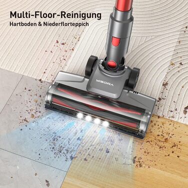 Бездротовий пилосос 40000Pa з акумулятором, 55 хв роботи, сенсорний екран та щітка Anti-Tangle, для твердих поверхонь, килимів, шерсті тварин