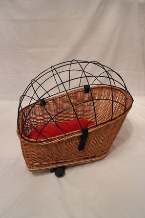 Корзина для велосипеда на багажник з лози з металевою сіткою та подушкою, XL або XXL. Підходить для перевезення багажу.