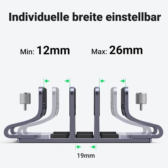 Підставка для ноутбука UGREEN з алюмінію (3 слоти) - вертикальна підставка для MacBook Pro/Air, iPad, Huawei, Surface, Dell, HP