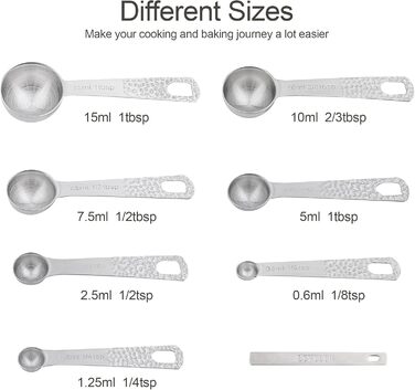 Viwehots Measuring Cups and Spoons, 14 Piece, 18/8 Stainless Steel Measuring Cups and Spoon Set, 6 Metric Measuring Cups and 7 Spoons, 1 Level, Dry Measuring Cups and Spoon Set for Baking and Kitchen