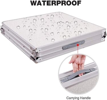 Складний стіл 60 см, портативний, для кемпінгу та пікніка, сад, на вулицю, регульована висота, алюмінієвий каркас, 60 x 45 x 25,9 см (Д x Ш x В)