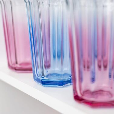 TREND FOR HOME Gigi Secret Pastels Large Drinking Glasses 630 ml, Set of 6 Cocktail Glasses, XXL Long Drink Glasses, Dishwasher Safe, Perfect for Home