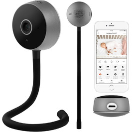 Дитячий відеомонітор Lionelo Care Babyline Smart Wi-Fi з камерою, датчиком руху та звуку, нічним баченням (чорний)