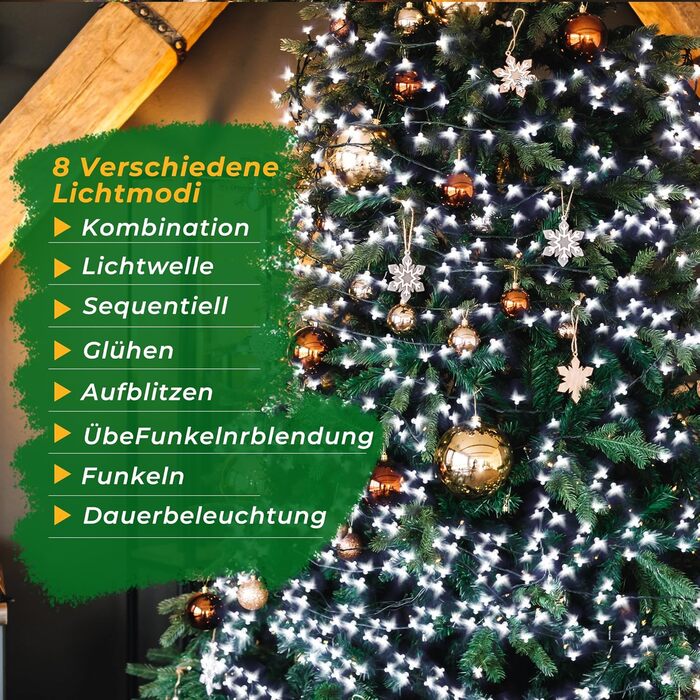 LED гірлянда 100 метрів, 800 LED, тепле світло. Декорація для дому, саду, вечірки, весілля. З таймером та пам'яттю.