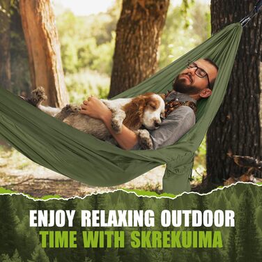 Легка гамак для відпочинку на природі | Гамак для кемпінгу та подорожей, 300 кг, дихаючий, швидковисихаючий, нейлон, 270x140 см