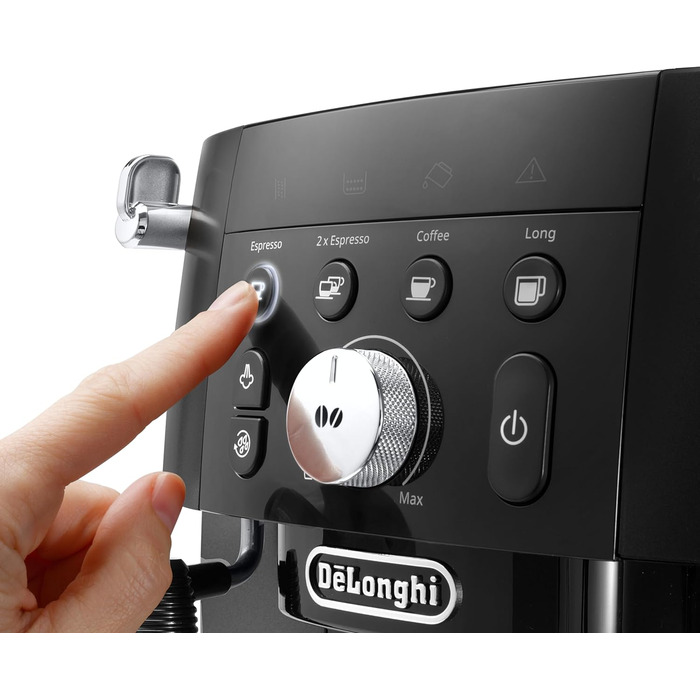 De'Longhi Magnifica S Smart ECAM 230.13.B Fully Automatic Coffee Machine with Milk Frother for Cappuccino, Espresso, Coffee, and Long Coffee. Features Direct Select Buttons and Rotary Control, 2-Cup Function, Black. Fully Automatic Coffee Machine with Buttons & Rotary Control