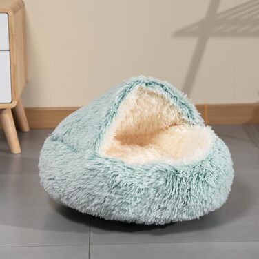 М'яке ліжко для собак та котів у формі мушлі, 70x70 см, зелене. Тепле, зручне, миється. Ліжко для домашніх тварин, собаче ліжко, котяче ліжко, плюшевий кошик для сну в приміщенні