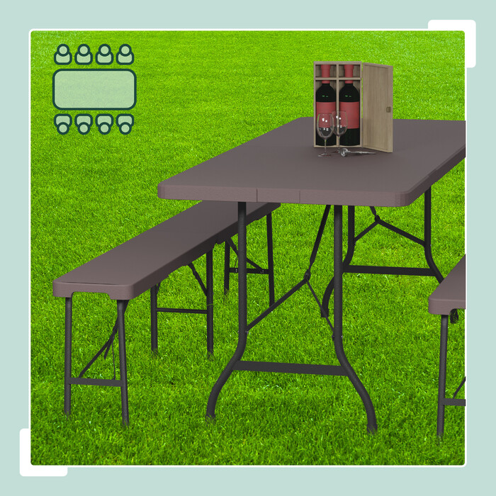 Relaxdays 3-piece folding beer garden set