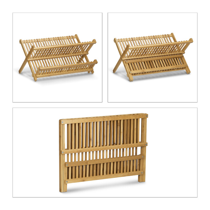 Relaxdays Dish Drainer CROSS with Cutlery Basket
