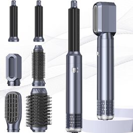 Набір для укладки волосся 6-в-1 Pro Hair Styler: фен, щітка, плойка, автоматична завивка, для всіх типів волосся, 1000W, блакитний