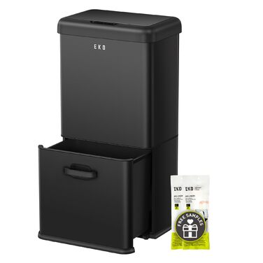 Сортувальний контейнер для сміття EKO Mirage Plus 3 відділення (15л + 15л + 30л), сенсорний, нержавіюча сталь, 60л, з пластиковими відрами