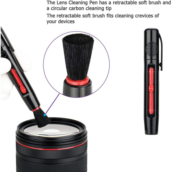 Набір для чищення камери 3-в-1: бляшка, пензлик, мікрофібра (DSLR, об'єктив)