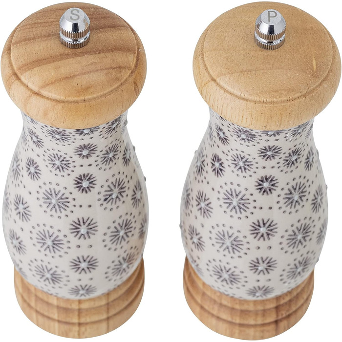 Bloomingville Salt and Pepper Grinder Elsa, gray, ceramic, set of 2