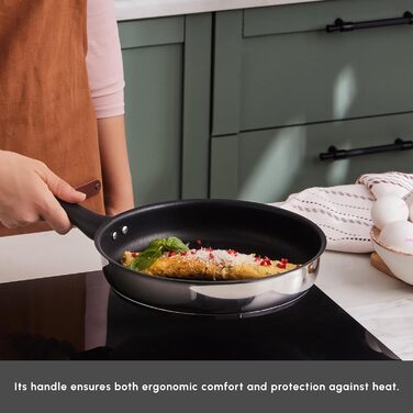 Набір кухонного посуду Karaca Biogranit Blackgold 12 предметів | Покриття з антипригарним ефектом | Стійкий до подряпин | Здоровий та екологічний | Енергоефективний | Елегантний дизайн | Легко миється (24 см, Сірий)