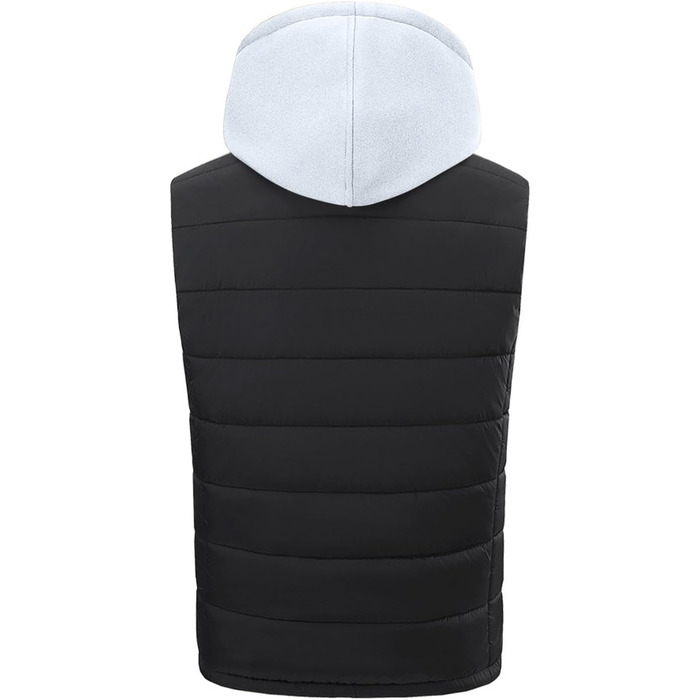 Електрична гріюча жилетка з капюшоном для чоловіків. 15 зон обігріву, USB, степване утеплення, зимова жилетка-куртка, сірий колір, розмір M