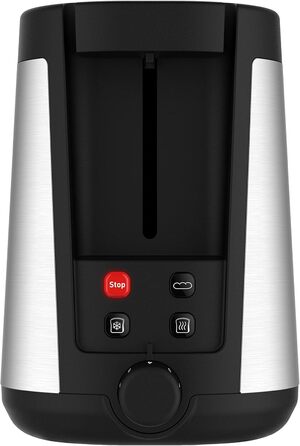 Tefal Element Long Slot Toaster TL4308 | 7 Browning Levels | 1000 Watts | Integrated Bagel Attachment | Elegant Design | Black/Stainless Steel Single