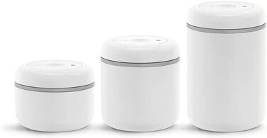 Atmos Vacuum Containers for Coffee and Food, 1.2 Liter, Matte White, Large (1.2 L)