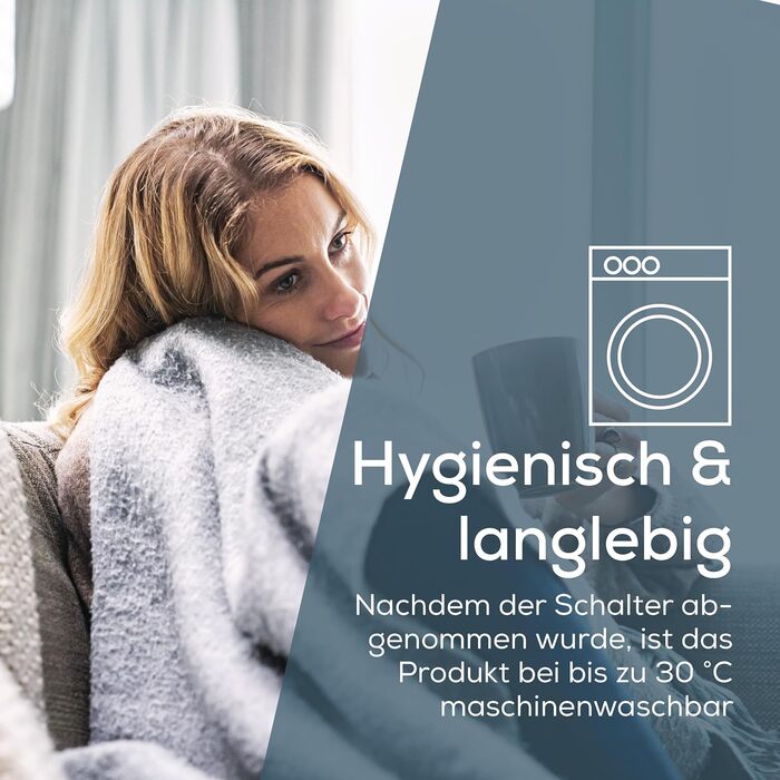 Електрична ковдра Beurer HD 75 з 6 рівнями нагріву, системою безпеки та автовимкненням, 180 x 130 см, темно-сіра