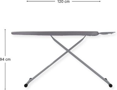 Прасувальна дошка SensaHome – складана, 120x38 см, з підставкою для праски, квітковий принт (світло-сірий)