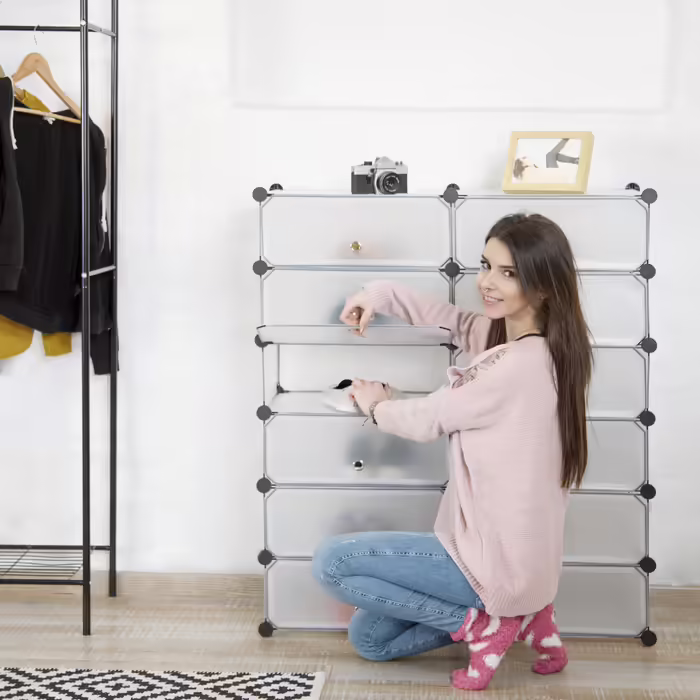 Relaxdays Shoe Cabinet with 12 Compartments
