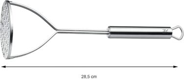 Прес-пюре WMF Passiermühle 19 см з нержавіючої сталі Cromargan, 3 насадки, у подарунковій упаковці + товкач для картоплі Profi Plus 28,5 см, матова сталь
