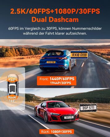 Відеореєстратор VANTRUE S1 Pro 2.5K + 1080P, GPS, WiFi, STARVIS, Паркування, Нічний режим, G-сенсор