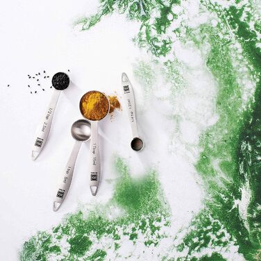Набір мірних ложок DI ORO® з нержавіючої сталі - зручні мірки, для сухих та рідких інгредієнтів, кухонні аксесуари для приготування та випікання, безпечні для миття в посудомийній машині
