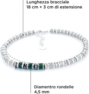 Браслет чоловічий SAGA GIOIELLI з нержавіючої сталі, кольорові сталеві диски, браслет для чоловіків (Смарагдовий та кристали)