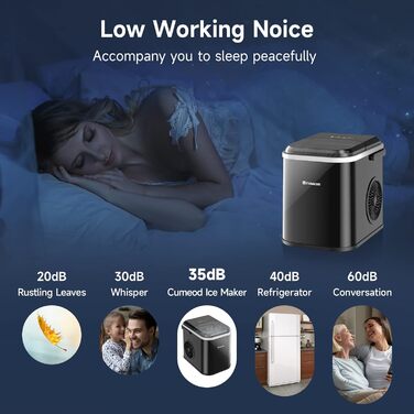 Машина для приготування льоду, 120W, 8 кубиків за 8-10 хвилин, 12 кг/24 год, LED дисплей, інфрачервоний сенсор, самоочищення