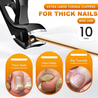 Інструмент для стрижки нігтів для літніх людей та чоловіків з товстими нігтями, 16 мм/37 мм, важкий, з кутовими лезами 45 градусів, для врослого нігтя (Помаранчевий)