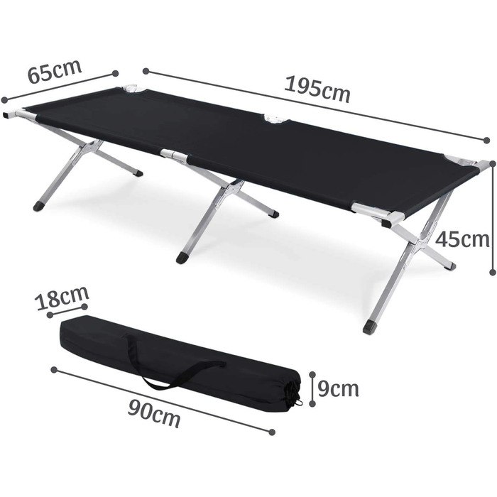 GOODS+GADGETS Folding Army Field Bed - Aluminum