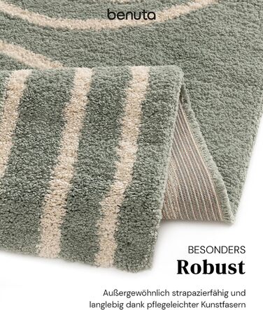 benuta Listen Kids Rug Gobi - Acrylic - Rectangular & in Style: Children's Motifs, Stripes, Scandi Living - Easy Care for Living Room, Bedroom, Blue, 80x150 cm 80 x 150 cm Blue