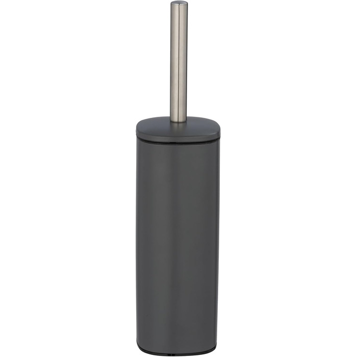 Набір для туалету WENKO Alassio: щітка для унітазу з висувним тримачем, змінна головка 8,5 см, чорний метал, 9,3 x 39,2 x 9,3 см, матовий сірий