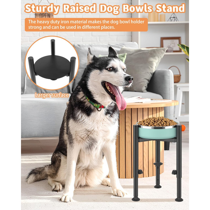 Підставка для годівлі собак з підставкою для лап, регульована по висоті, 15-26 см, металева, для маленьких, середніх та великих собак (тільки підставка)