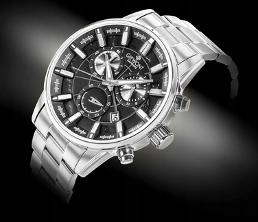 Чоловічий годинник Giewont Chronograph Sapphire, чорний, GW4580-B1