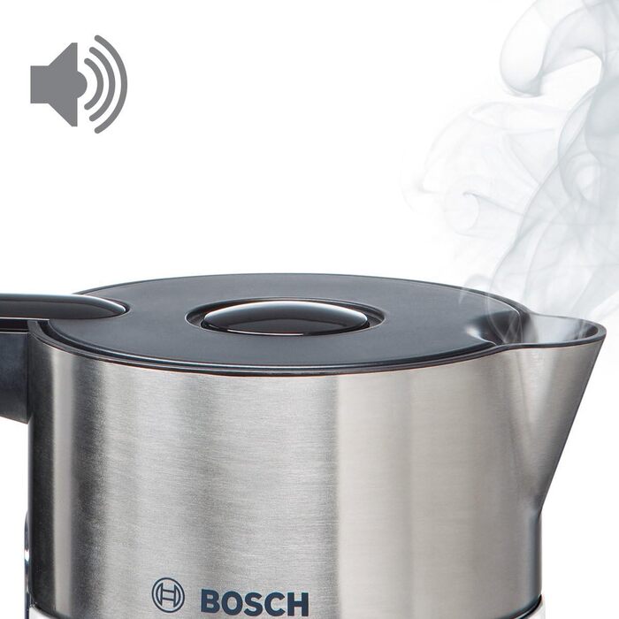 Bosch cordless kettle TWK8611P, automatic shut-off, overheat protection, temperature selection, keep-warm function, 1.5 L, 2400 W, white, single