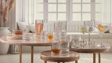 Набір з 4 склянок Мартіні Pasabahce Vintage Elysia, 212,6 г, склянка з огранованим ніжкою, елегантні коктейльні склянки для вечірок та подарунків