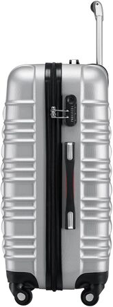 Набір валіз ABS S-M-L-XL з телескопічною ручкою та кодовим замком, срібний