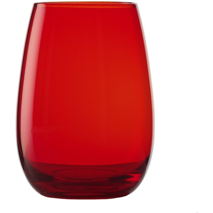 Stölzle Lausitz ELEMENTS Glasses 465 ml Red I Drinking Glasses 6-Piece Set I Dishwasher-Safe Glass Set I High Impact Resistance I Universal Glasses as Water Glasses, Juice Glasses, Whiskey Glasses