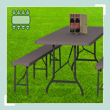 Relaxdays 3-piece folding beer garden set
