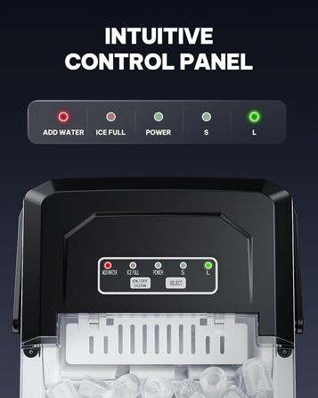 Машина для приготування льоду Silonn з ручним кошиком для льоду – портативна та самоочисна, міні-машина для льоду, 9 кубиків/6 хв, 12 кг/день, легке виймання кубиків льоду та використання будь-де (Edelstahl-IM21, 1.2 L)