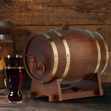 Relaxdays Small Wooden Barrel, 2.2 Liters
