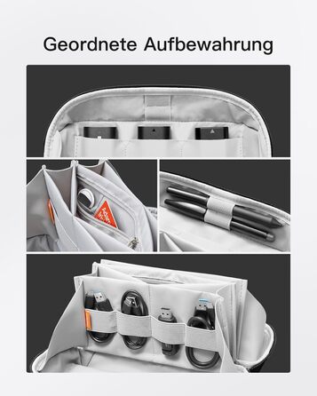 Inateck Electronics Case, Water-Resistant Accessory Bag, Gadget Organizer Bag, USB Cable Organizer, Travel-Friendly, AB03007