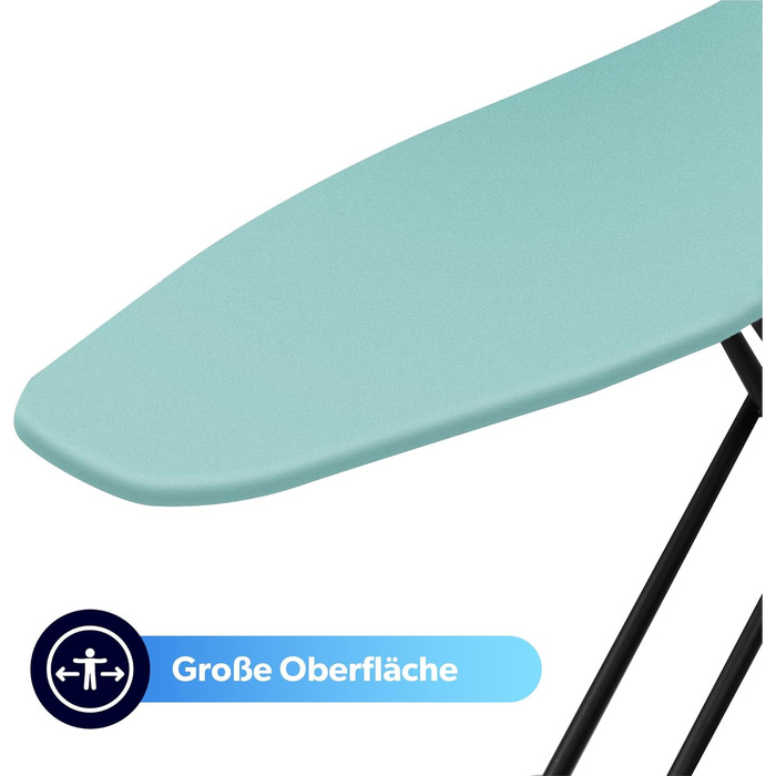 KADAX Ironing Board, 120x38 cm Folding Ironing Table, Height-Adjustable Steam Ironing Table, Steam Ironing Board with Non-Slip Feet, Table with 8mm Foam Padding (Mint)