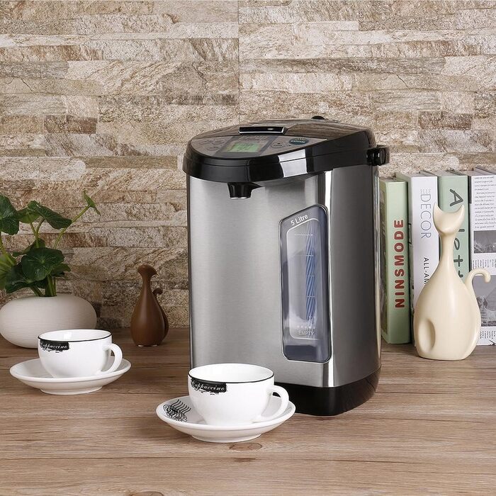 5 Liter Thermopot | Water Dispenser | LC Display | Perfect for Mulled Wine | Stainless Steel Hot Water Dispenser | Water Boiler/Mulled Wine Boiler | Dispenser | Tea Boiler | Thermos | Mulled Wine Dispenser