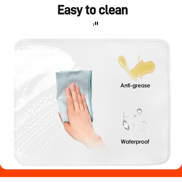 Термостійкий килимок 30 x 45 см - захист від нагріву для повітряної фритюрниці, стіл, робоча поверхня, масло- та водовідштовхувальний, легко миється, білий, 1 шт.